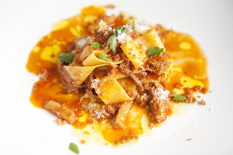 Pappardelle spicy calabrese style ragu of tripe and ox-tail.