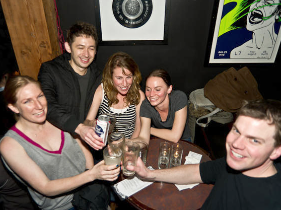 Ra Ra Riot Concert Goers at Moe Bar, raising a glass to indie rock!