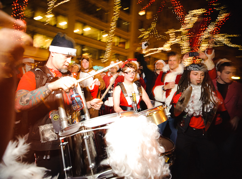 Musicians were playing some tunes during the parade.
