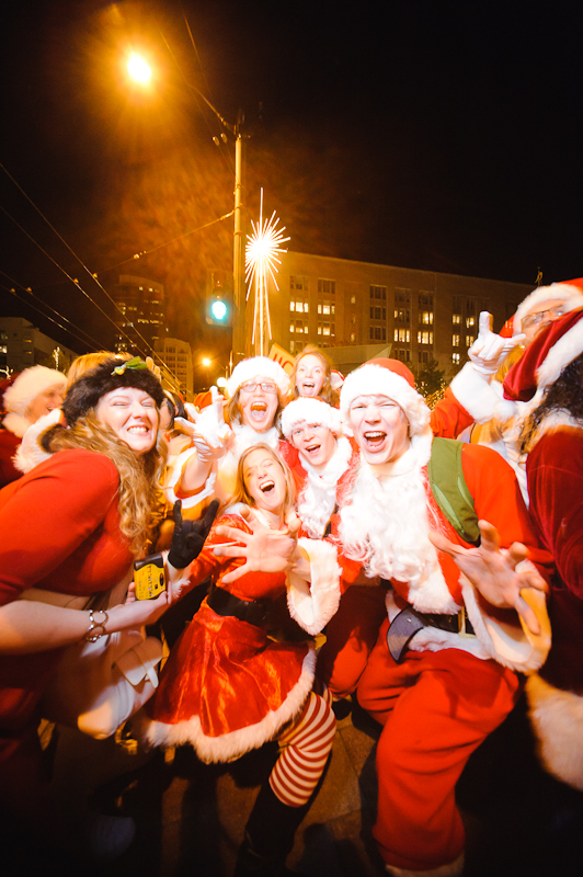 Some participants posing for a shot near Macy's in Downtown.