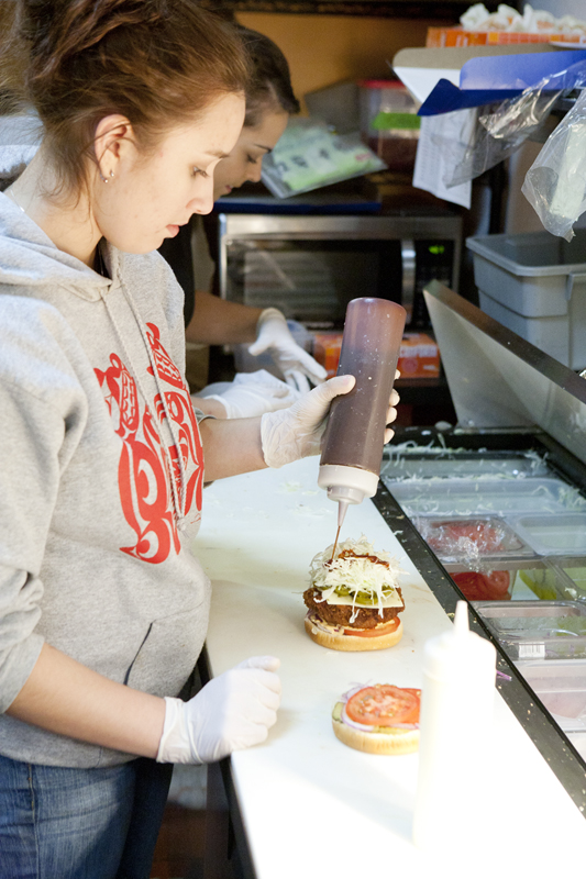 Cook Daniel putting the  Godzilla attack together.