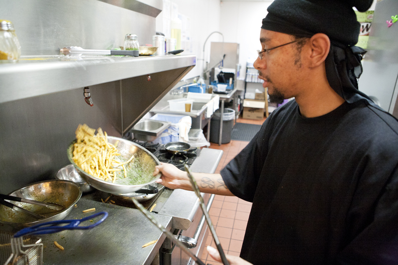 Making of Nori fries.