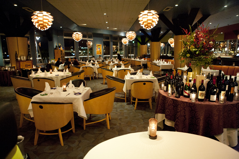 Aqua's dimly-lit, cruise ship-like interior, flourished with anundulating bar that seats 30.