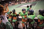 Hot scantily-clad ladies of the Lingerie Football League duked it out on