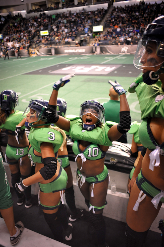 Hot scantily-clad ladies of the Lingerie Football League duked it out on