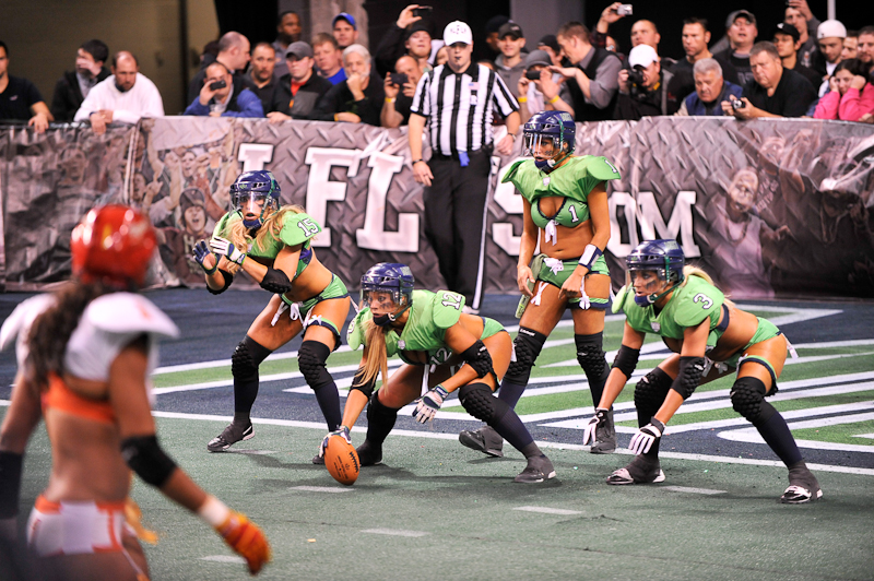 Hot scantily-clad ladies of the Lingerie Football League duked it out on