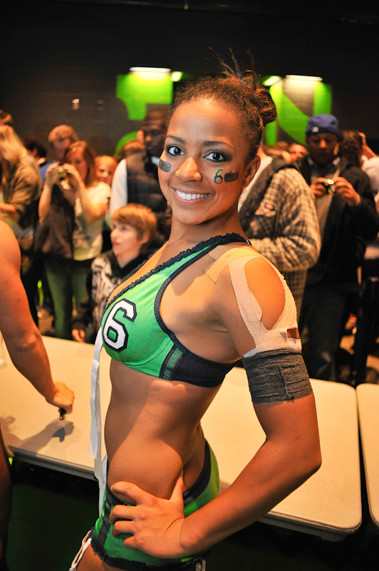 Hot scantily-clad ladies of the Lingerie Football League duked it out on