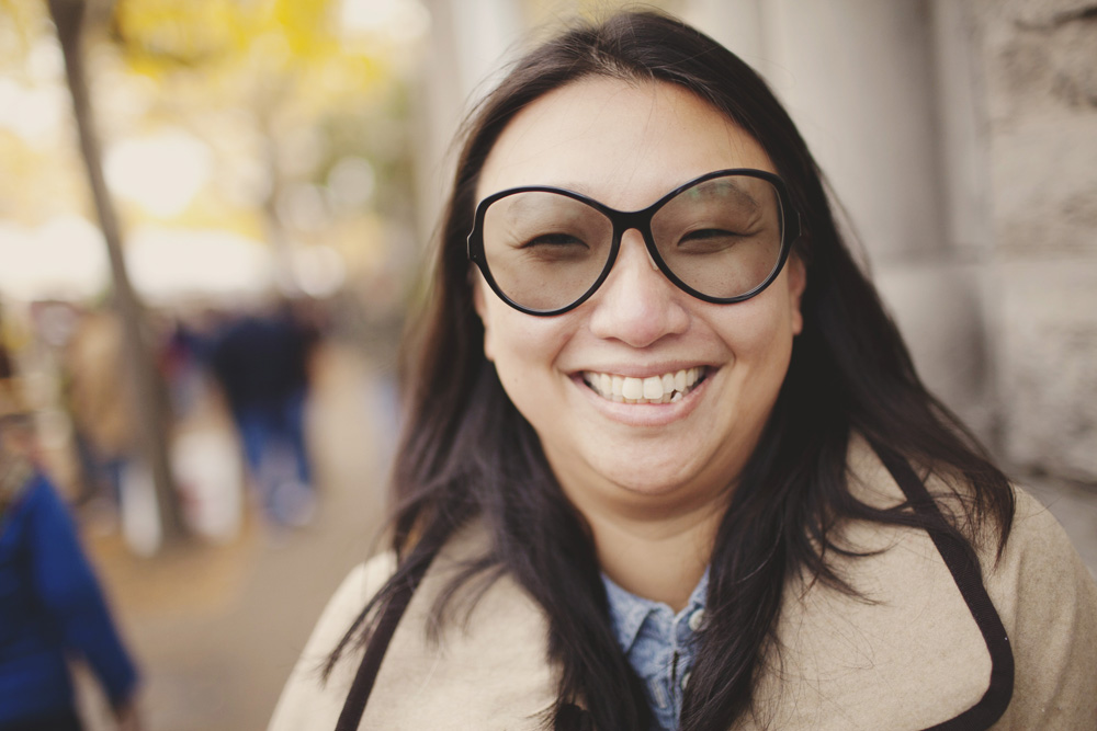 Chou Ha Ma is a New York transplant currently in Seattle working as a designer for Eddie Bauer. She picked up her Woolrich coat from Anthropologie and her glasses from Ici Berlin.