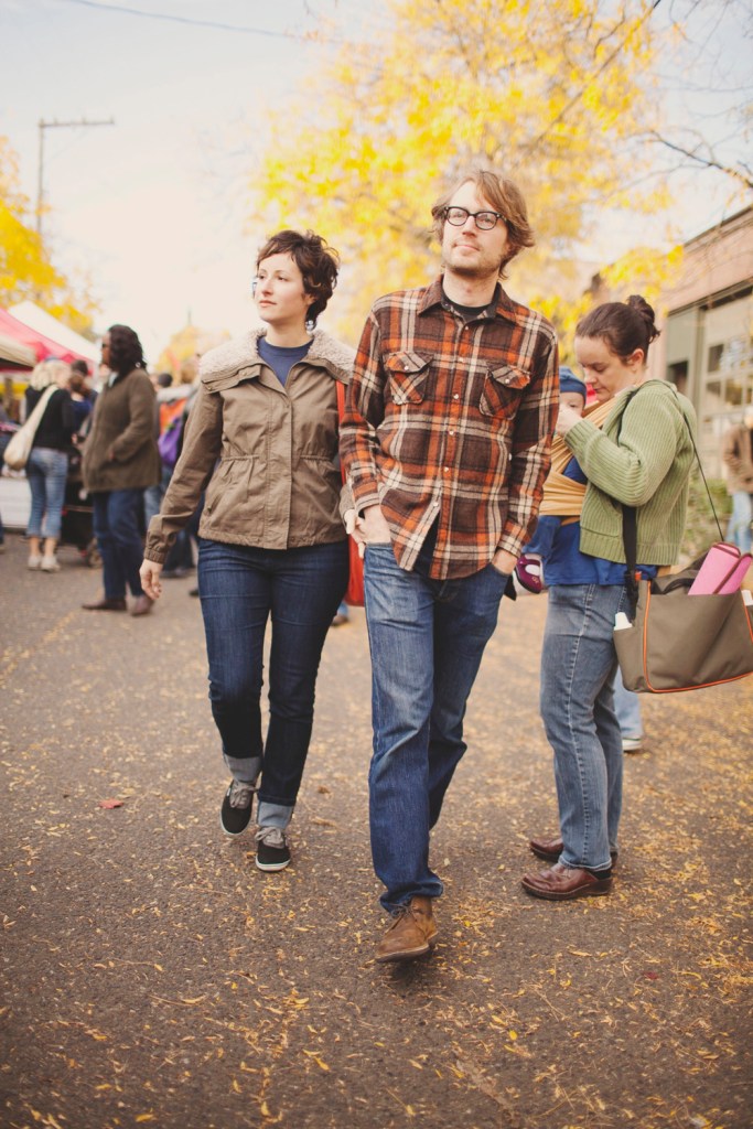 Lesley Leggett likes wearing her boyfriend, Jon Decker's T-shirt. It was too small for me anyway, said Decker. Jon just picked up his Clark shoes at Five Steps Up in the University District a few weeks ago.