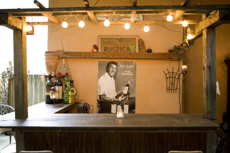 The patio bar. October is a rough time of year for Dean.