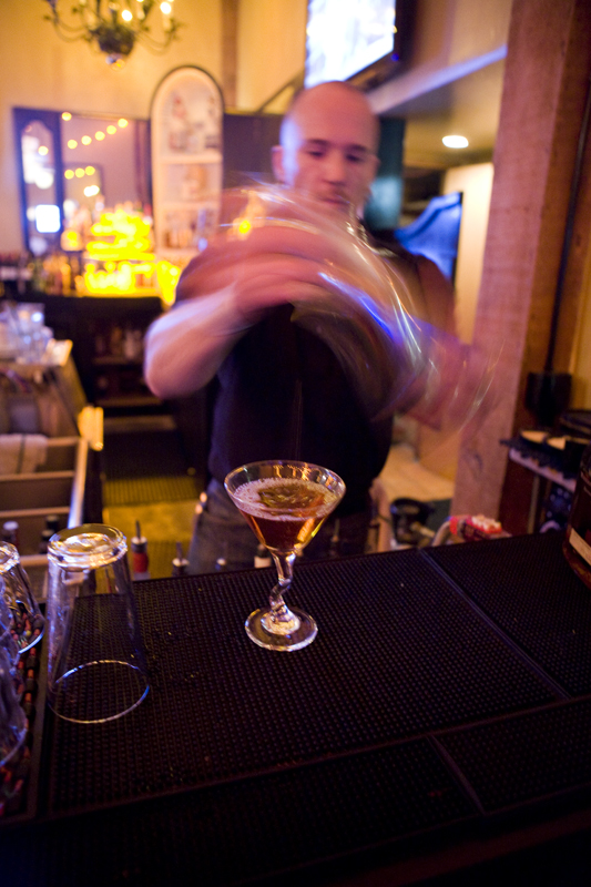 Head Bartender Joseph Roach makes a good Manhattan.