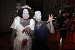 Cassandra Giggy and Jasmine Stewart dress up as a zombie bride and bridesmaid.