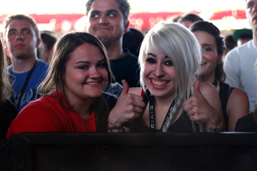Fans wait excitedly at the Blink 182 concert