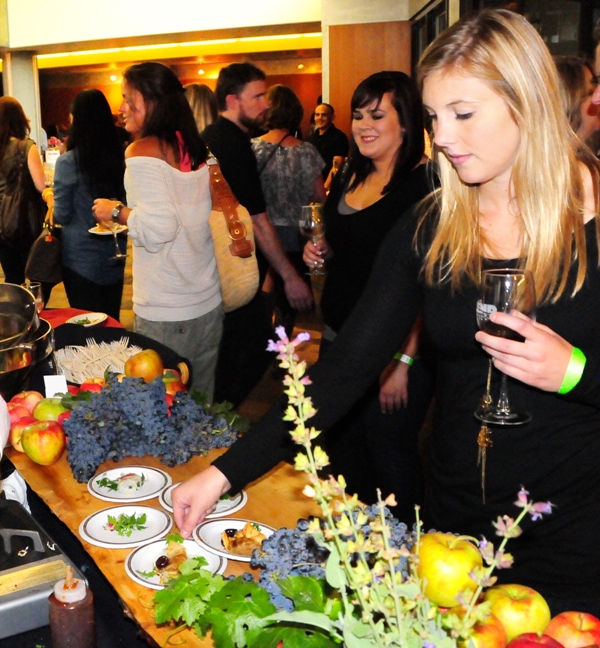 Folks gathered for wine and delicious food at BLEND