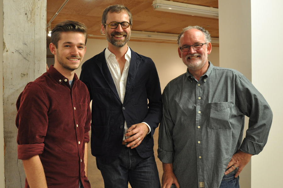 Levi Higgs, Eric Fredericksen (director of Western Bridge), and co-founder Bill True talk shop.