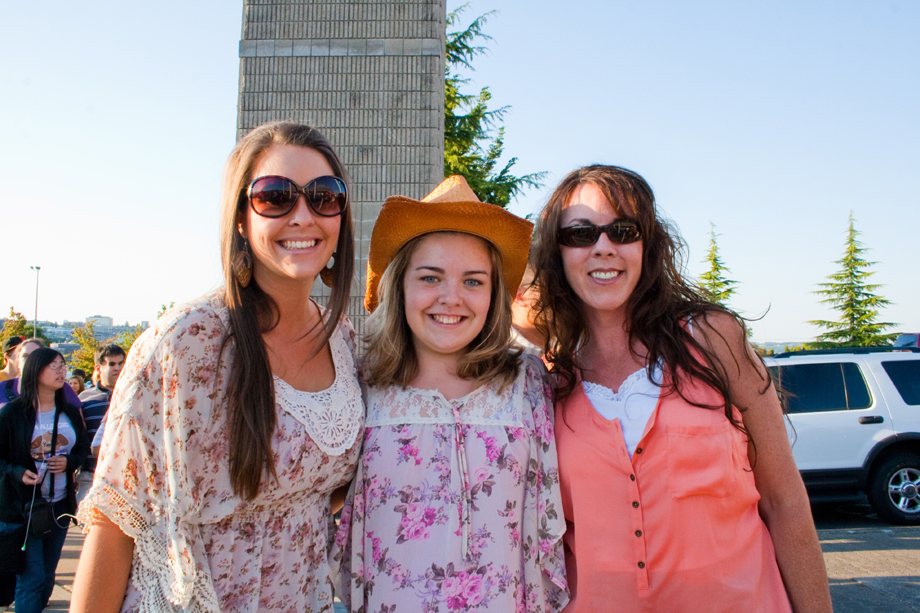 Fans Jamie W., Kenzie H., and Debbie B. can't wait for the show to start.