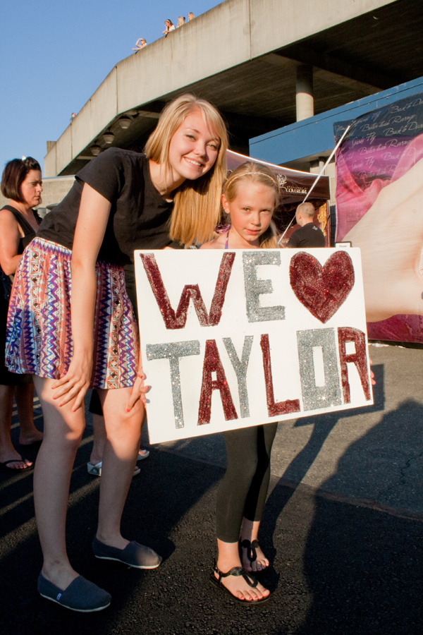 Addie and Anna Thaler make it a family outing.