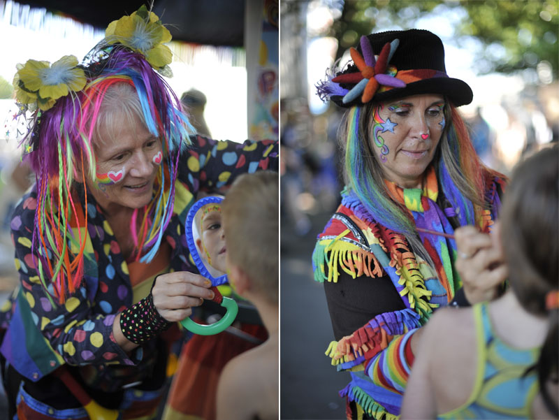 Fanny Fairchild face painters bring some color to the fest.