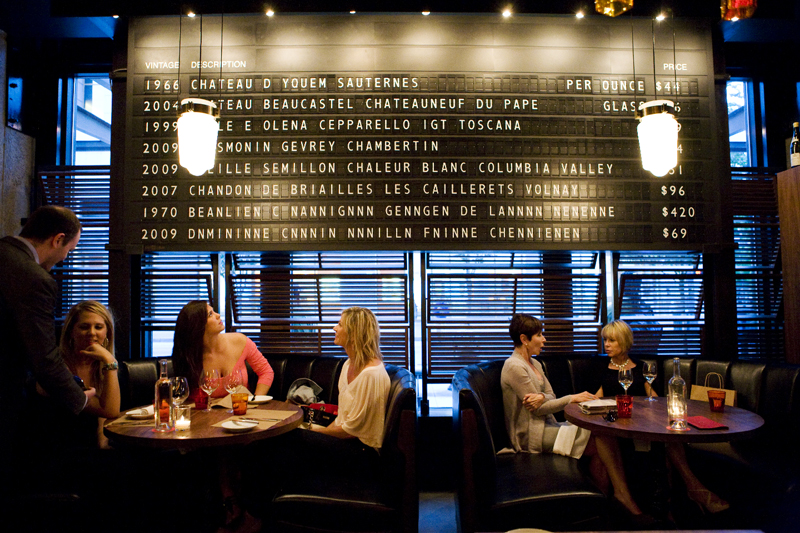 Diners at RN74 await the surprises on the magical flip board.