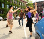 Dancers Bobby Bonsey and Cybele Olsen practice their moves in front of 619 Western.