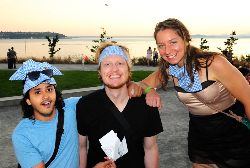 Blue gingham worn by Animish Kudalkar, Adrian MacDonald and Emily Wilson