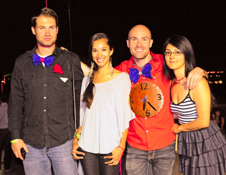 Colin and Emery Christianson, Michelle Green and Monserrat Jauregui  in the bowties, necklace and medallion they made