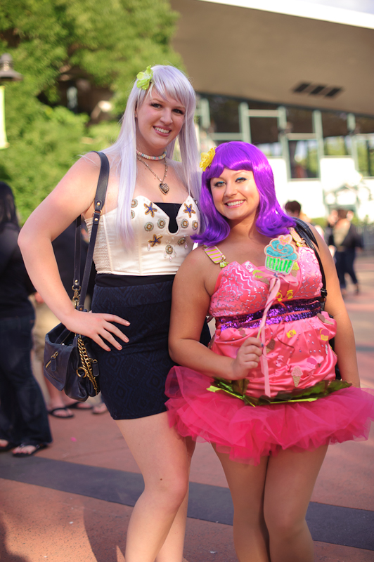 Jessica and Nicole were cheering for their friend Emily (winner of the Katy Perry 'boob-alike' competition).