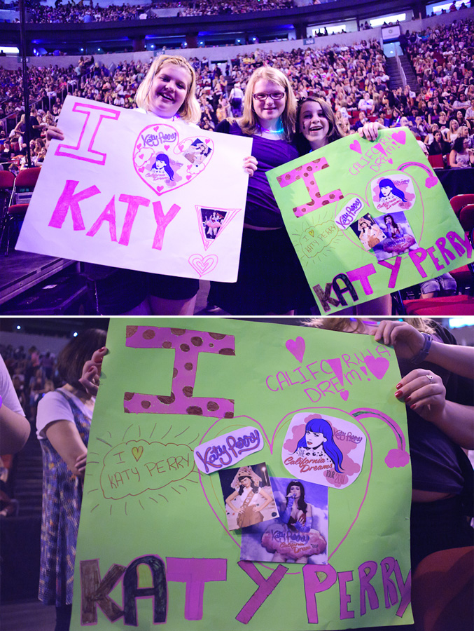 Else Ratzliff, Sarah Hall and Lily Hatzenbelerwere excited to hear Katy sing Firework, Last Friday Night, and E.T.
