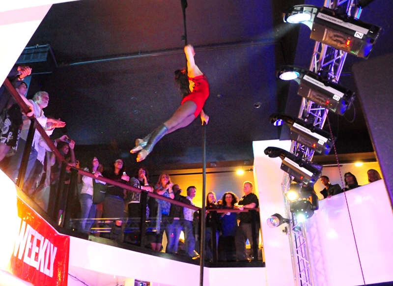 Aerial performer from Teatro Zinzanni.