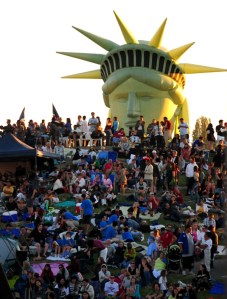 Chaperoned by the Statue of Liberty.