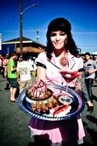 Serving up some gruesome appetizers.