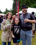 Timothy, Ceridwen and Joshua Books show the festival is fun for all generations.