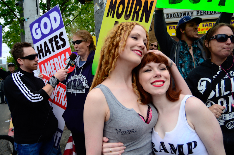 Hundreds of "sluts" took to Seattle streets yesterday to speak up for