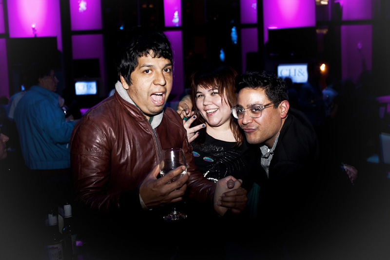 Victoria Liss and Chris Hernandez, work as box officer ticketers for SIFF. Friend Paco is seen on the left.
