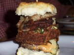 Source: MiamiWhere: Sakaya KitchenThe Beast, served at Burger Brunch at Sakaya Kitchen in Midtown Miami. This monster is mashup of spicy tots, cheese, onions, bulgogi burger, bacon, hotdog, and kimchi scrambled eggs. More buns from Miami: Miami's five best burgers.