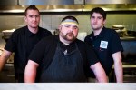 aEœThe Kitchen CrewaE On the left Cook Scott, in the middle Executive Chef Mike Robertshaw, and on the right Sous Chef John.