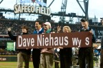 Macklemore performs "My Oh My", his tribute to M's broadcaster Dave Niehaus,