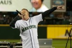 Macklemore performs "My Oh My", his tribute to M's broadcaster Dave Niehaus,