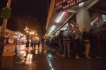 Some fans waited outside the Showbox from noon on.