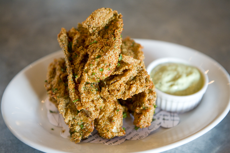 This bit of food porn, in the form of fried oysters, is courtesy of the Walrus and the Carpenter.
