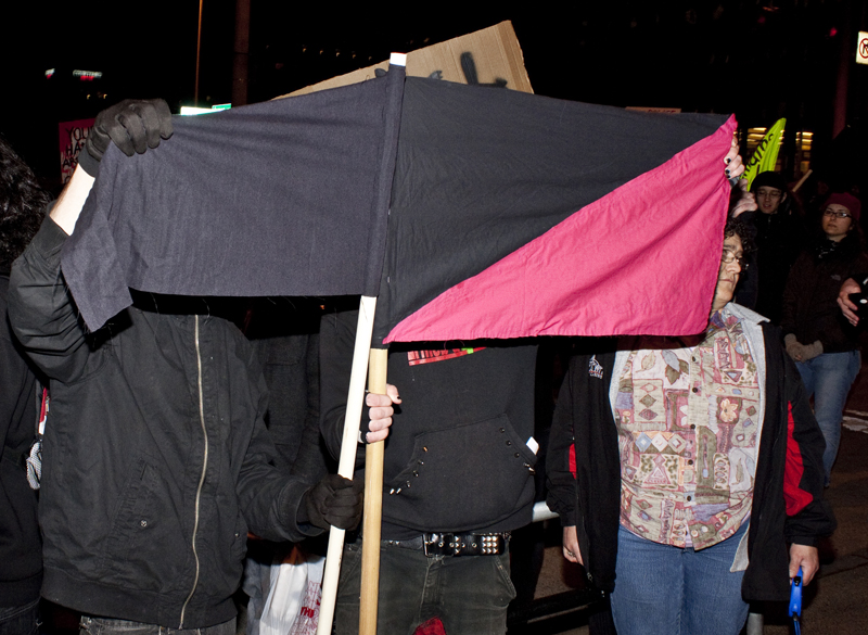 I personally was pushed, shoved, spit on, tripped, and almost had my camera stolen. On several occasions protesters threatened me with physical harm despite the heavy police presence.