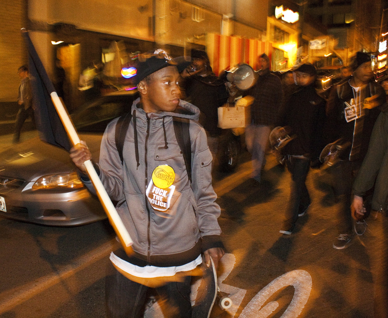 Skate boarding protesters on Capitol Hill.