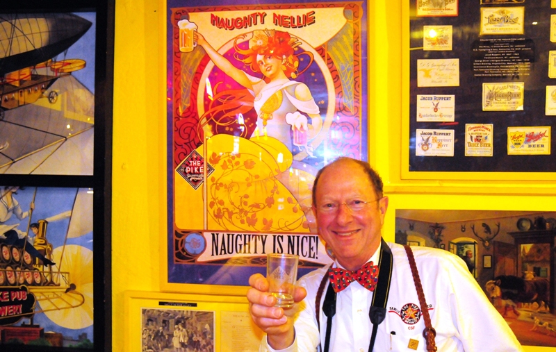 Charles Finkel, owner of Pike Brewing and designer of the Naughty Nelly poster.
