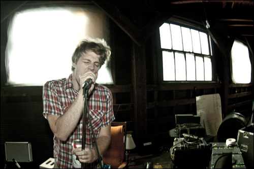 The Catheters practicing for their June reunion show at the Sunset.