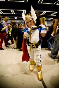 This kid was just one of hundreds who flocked to March's Emerald City Comic Con. Dig the kickers.