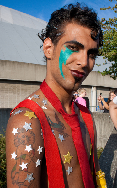 This Little Monster, like many of his associates, dressed the part for a Lady Gaga concert in August.