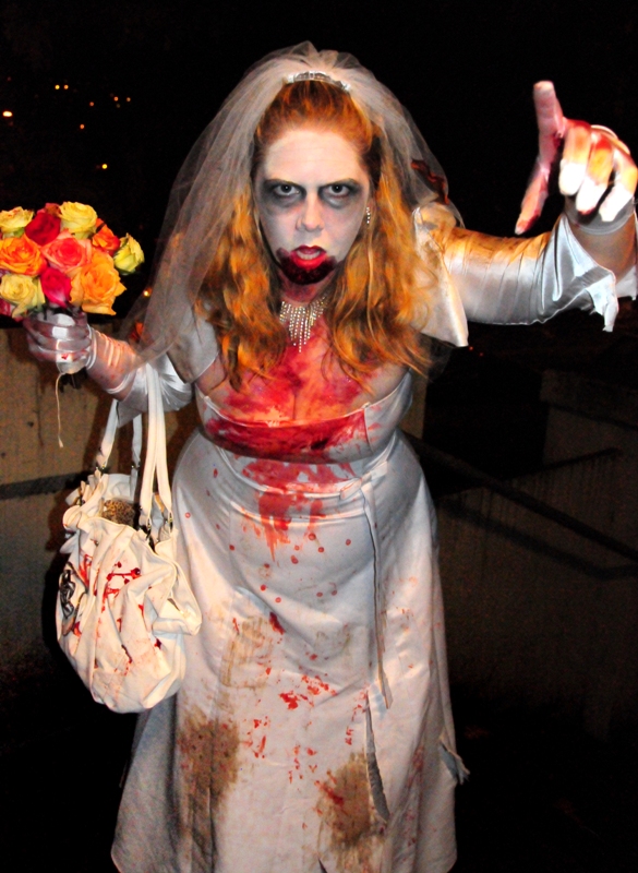Hive Mind Halloween XVI brought out dozens of costumed Seattleites, but none were as gory as this zombie bride.