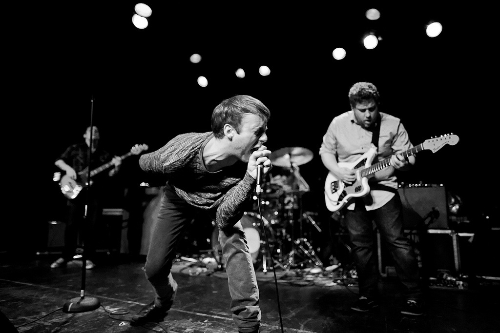 Tragedy occurred earlier this year when Sup Pop Records executive Andy Kotowicz was killed in a car accident. Here, the band Pissed Jeans sings at a benefit show in his honor.