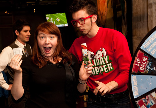 Spitfire recently hosted the obligatory ugly holiday sweaters party. This one was thrown as a thank you to those who volunteered to run in Seattle's Jingle Bell Walk/Run.