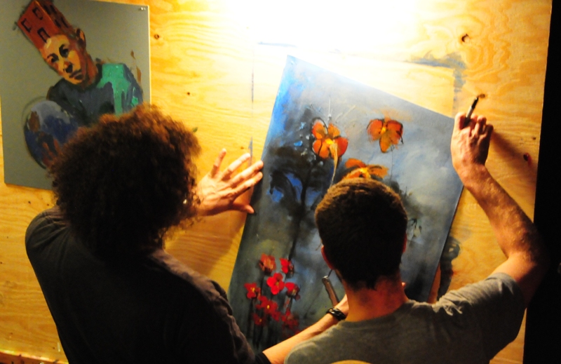 Augie helps to take it down...